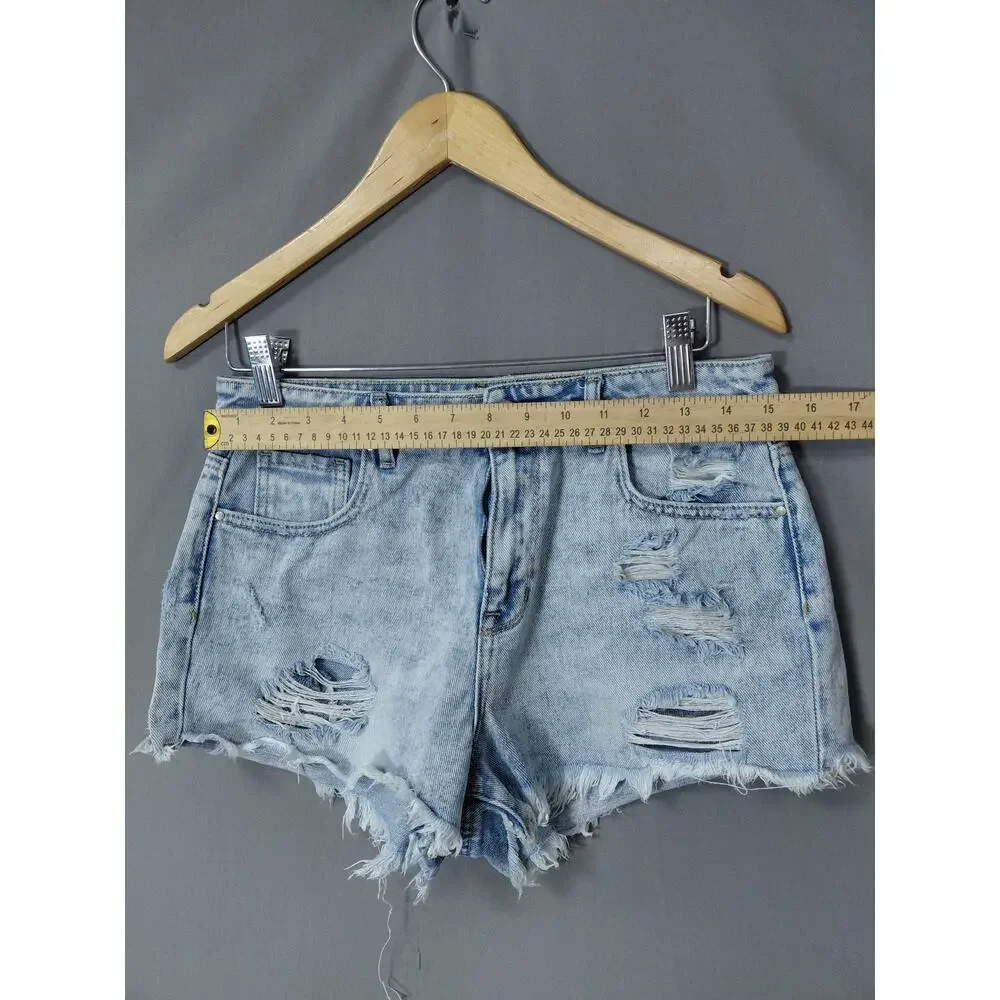 PACSUN LOS ANGELES High Rise Short Denim Shorts Blue Size 28